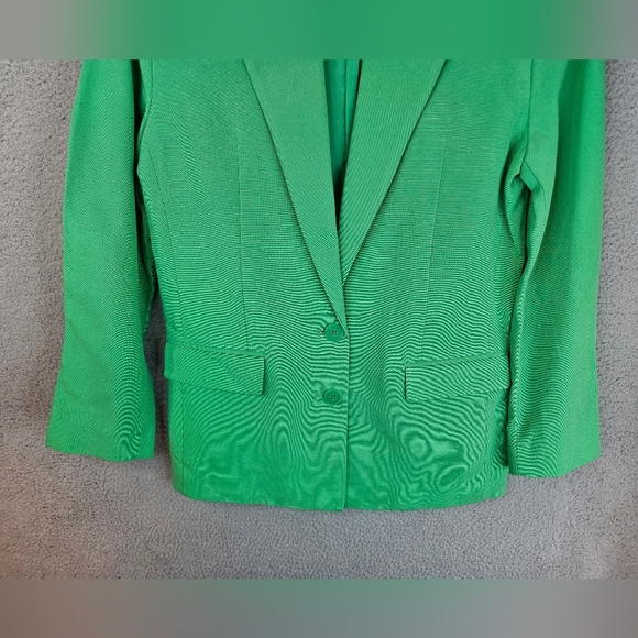 Farm Rio Womens Oversized Boyfriend Blazer Jacket Sz XXS Coat Bright Green - Picture 3 of 12